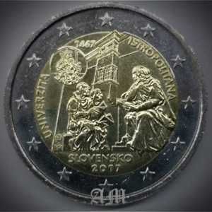 Eslováquia - 2€ Rolo de moeda Universidade Istropolitana