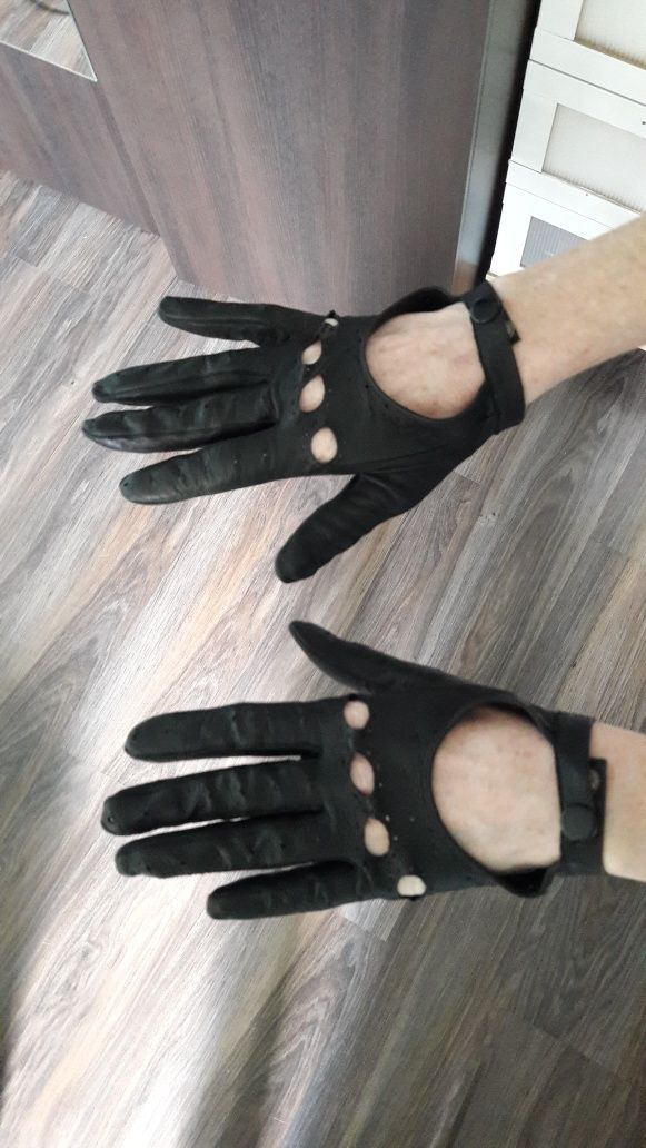 Rękawiczki rock motocyklowe skóra naturalna