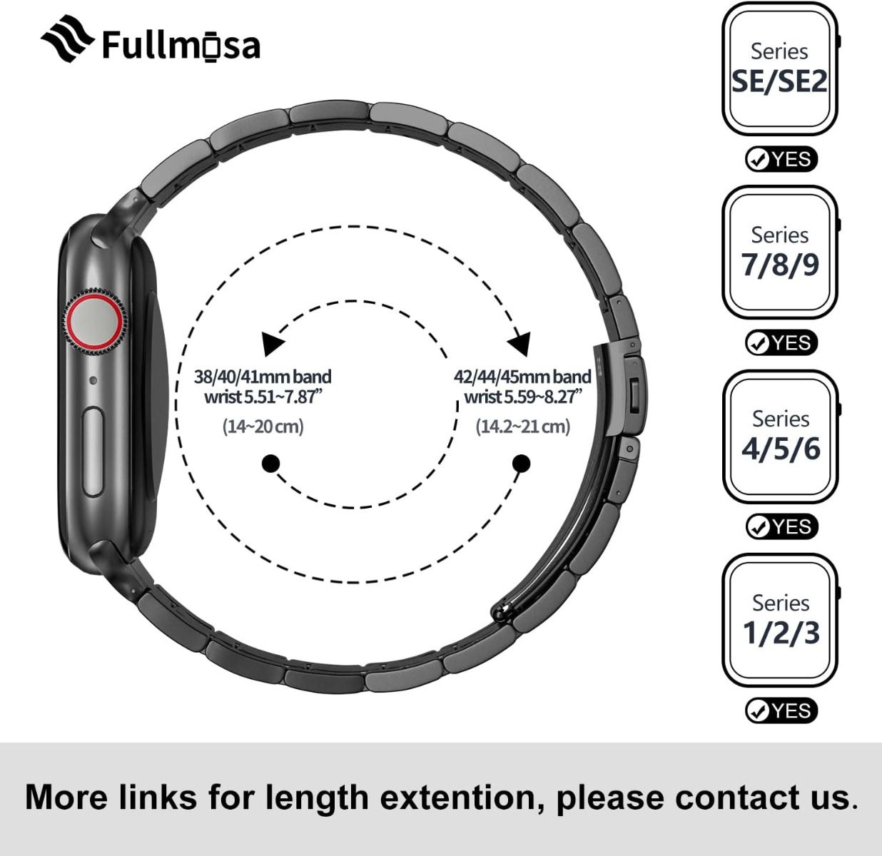 Fullmosa Bransoletka Apple Watch 9/8/7/6/5/4/3/2/1/SE2/SE