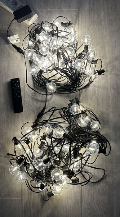 Girlanda Świetlna Zewnętrzna 74 żarówki 60 metrów Wodoodporna