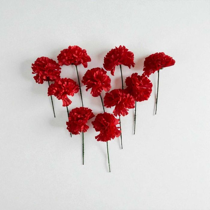 Sztuczne kwiaty goździki | 10 szt 12cm wys. | cmentarz wiązanki stroik