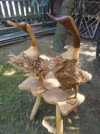 Dwie kaczki arcydzieło z naturalnego drewna