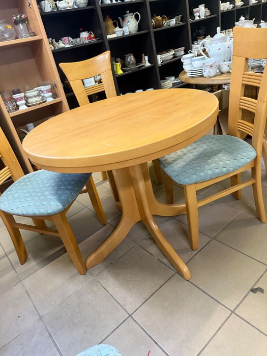 Stół okrągły rozkładany + 4 krzesła z Niemiec DOWÓZ DO DOMU