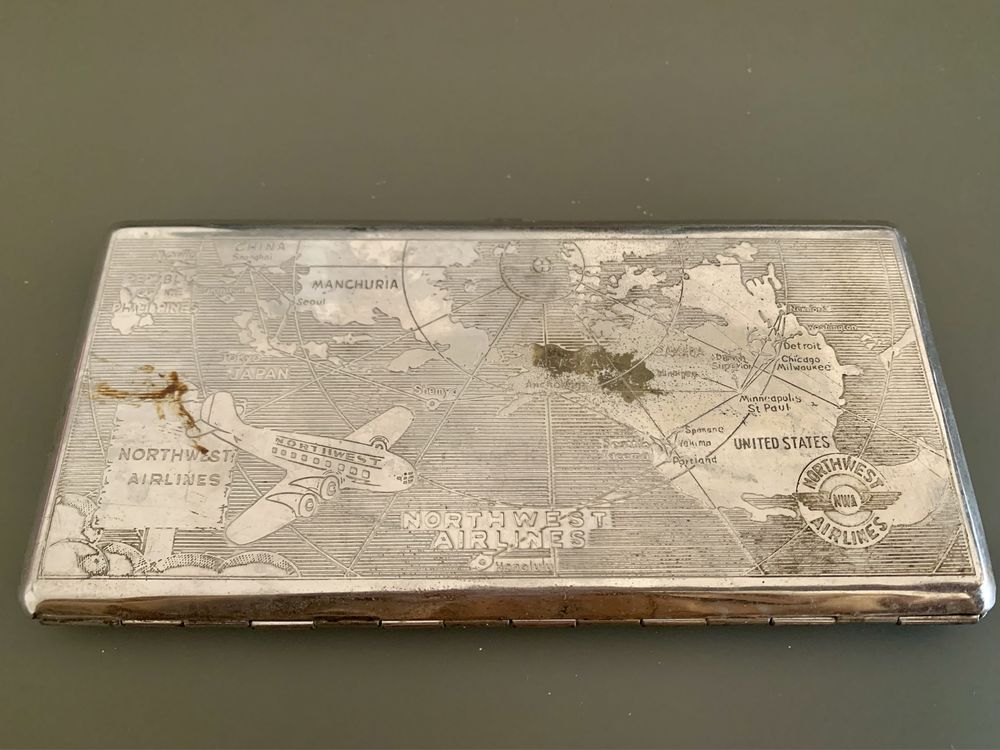 Notlrth West Orient Airline Vintage Cigarette Case