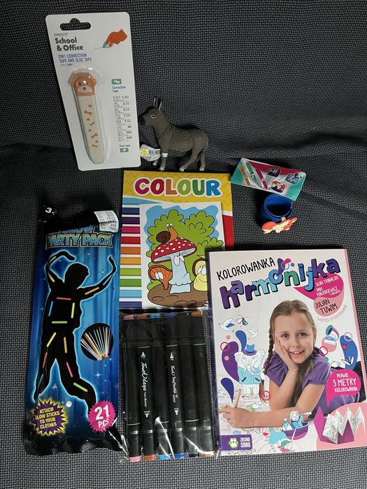 Zabawki dla dziecka 3-5 lat, kolorowanki, markery itp, wszystko nowe