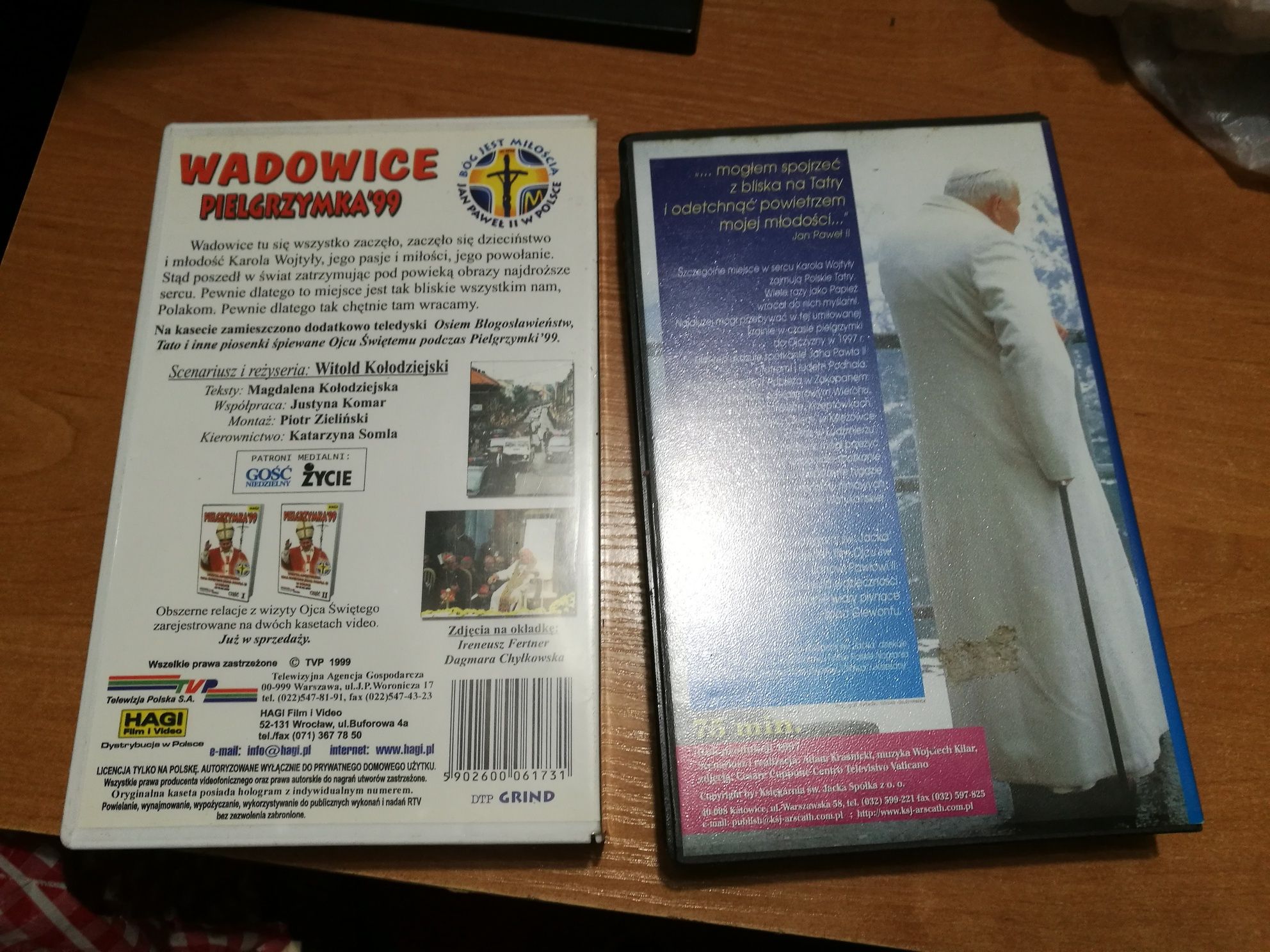 Zestaw kaset VHS Jan Paweł II/wykopki/starocie