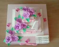 Pudełko tort na roczek pierwsze urodziny