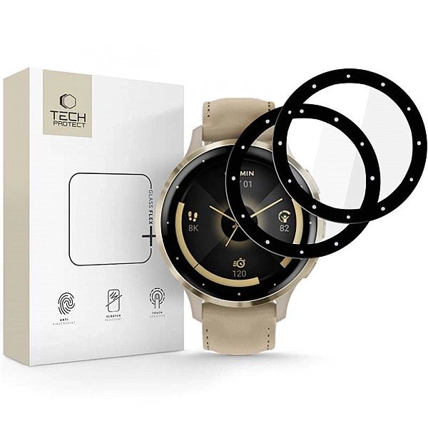 Szkło hybrydowe Tech-Protect Glass Flex+ 2-pack Garmin Venu 3S - czarn