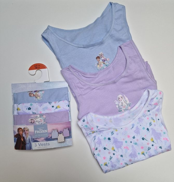3pak podkoszulki Primark rozmiar 128 dla dziewczynki Kraina lodu