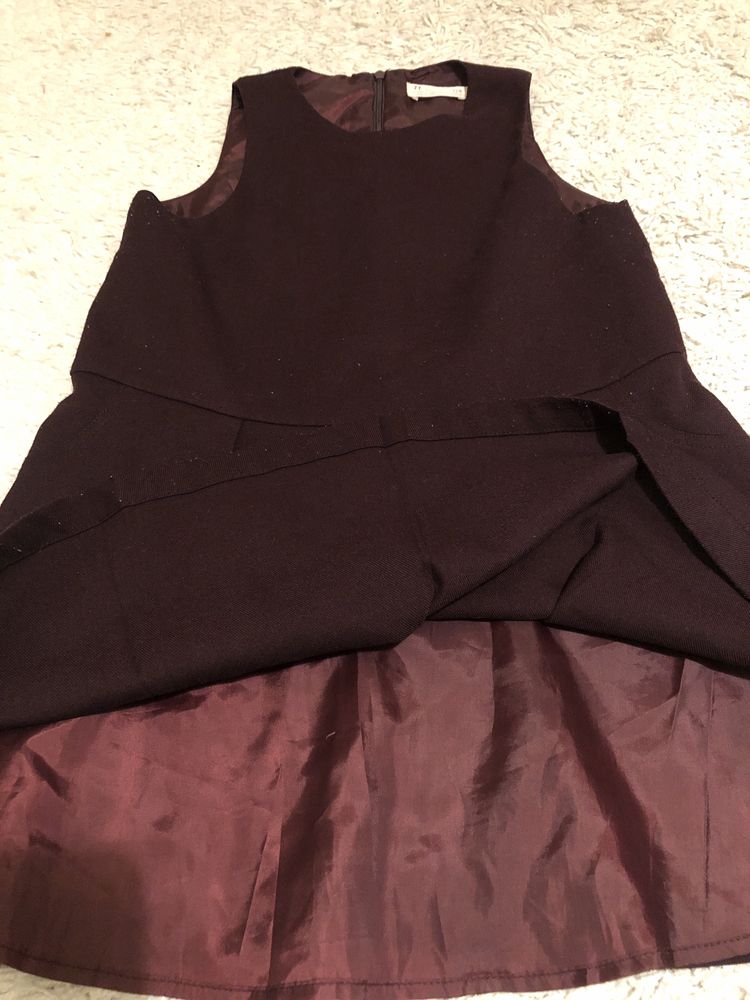 Vestido bordeaux em fazenda t7/8