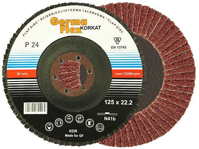 10x Tarcza ściernica listkowa lamelka do szlifowania KORKAT 125 P 24
