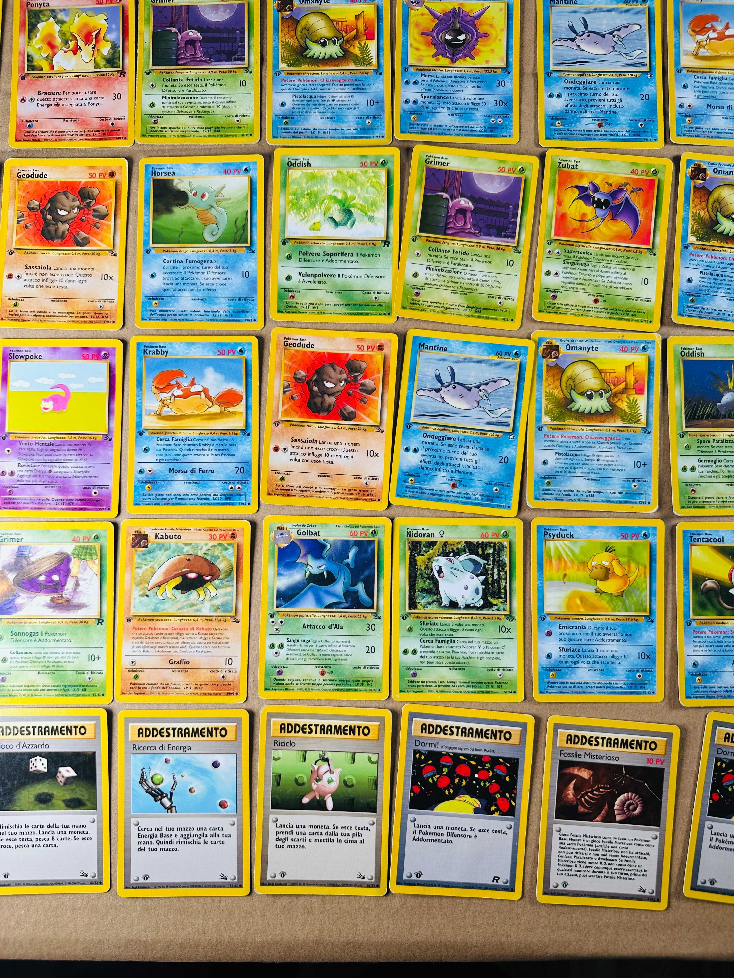 73 karty Pokemon 1st Edition Pierwsze Edycje - Rocket, Fossil, Jungle