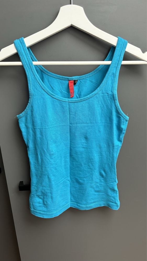 Koszulka na ramiączkach turkusowa basic H&M rozmiar S