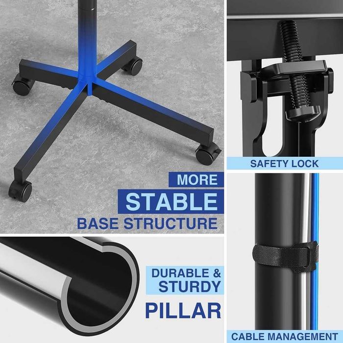 Stojak TV 23–55" mobilny, 40 kg, obrót kół, reg WYS 400x400 mm BRAKI