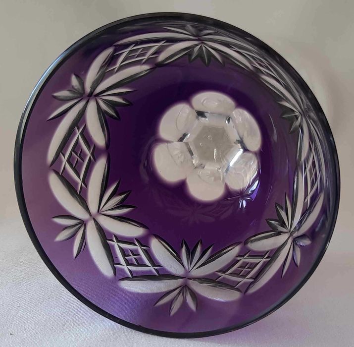 Huta Józefina Szklarska Poręba Fioletowy Kielich do Wina ok 1920