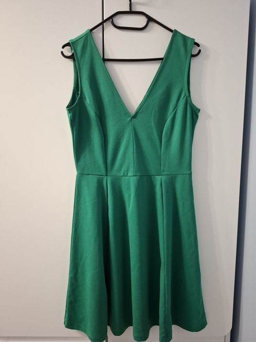 Zielona krótka sukienka H&M roz.M.