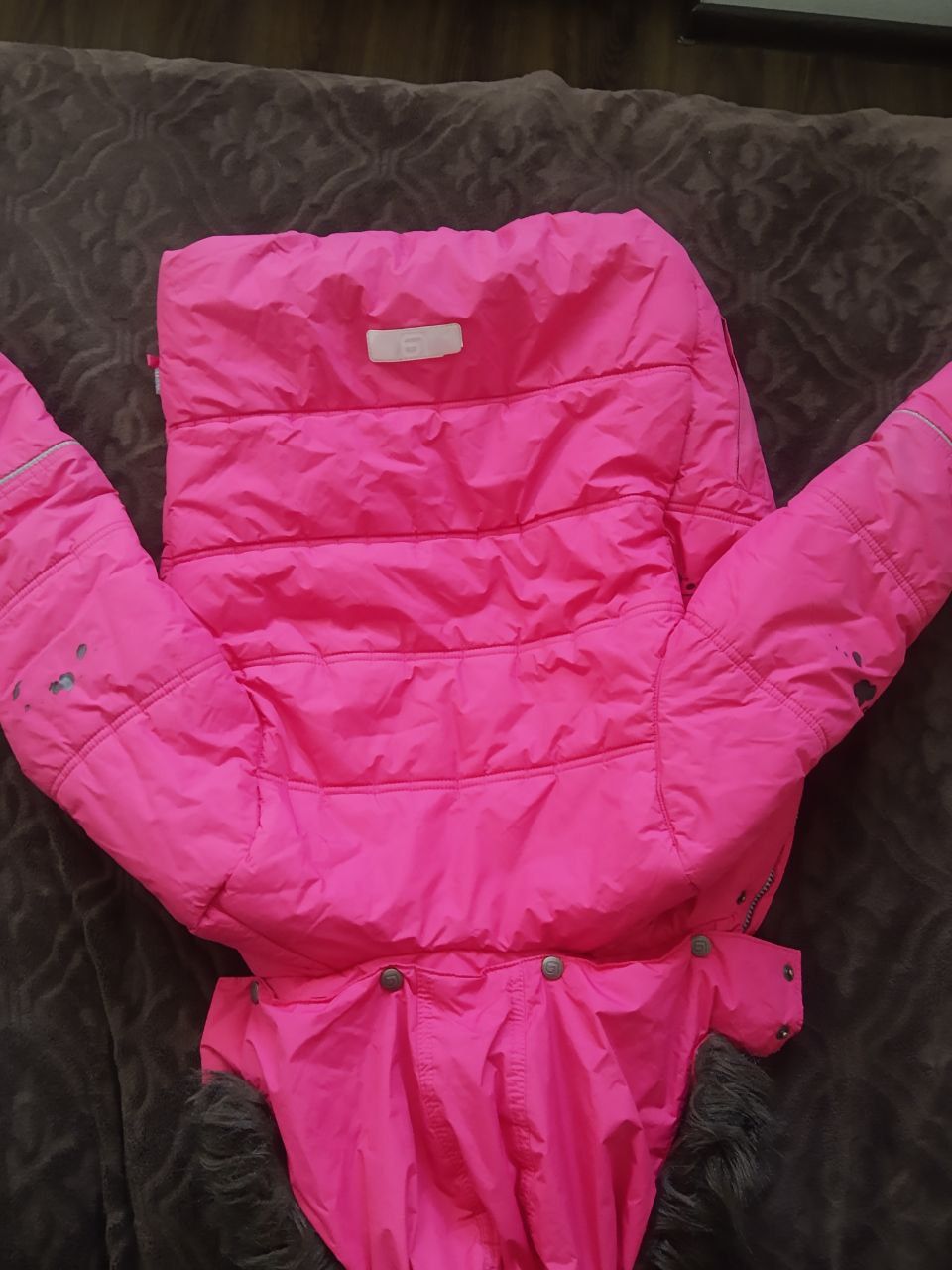 Пуховик зимний короткий детский, куртка 140 см