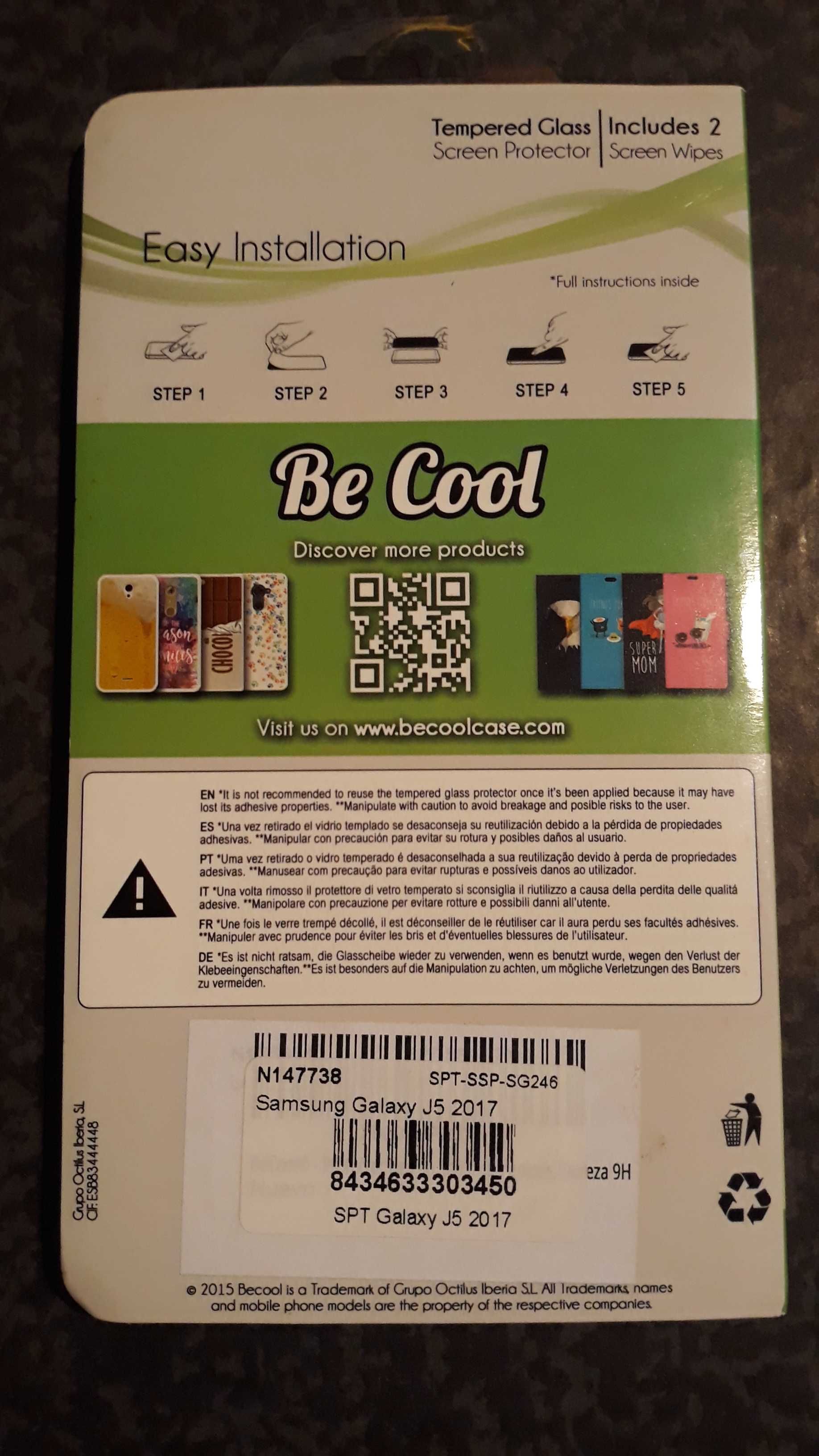 Vidro protector - Samsung Galaxy J5 - novo - portes incluídos