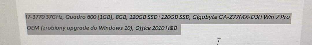 Komputer Stacjonarny i7 3770 + nvidia quadro k600