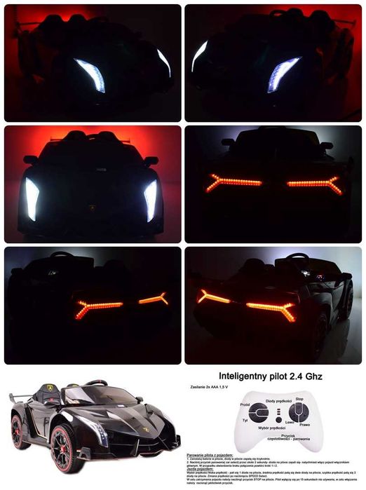 BAWIBUS.PL auto samochód na akumulator LAMBO Lamborghini VENENO 4x45W