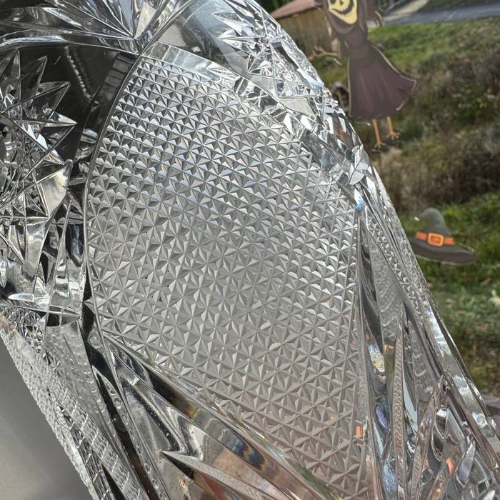 Wazon kryształowy Huta Julia PRL Bogaty Szlif