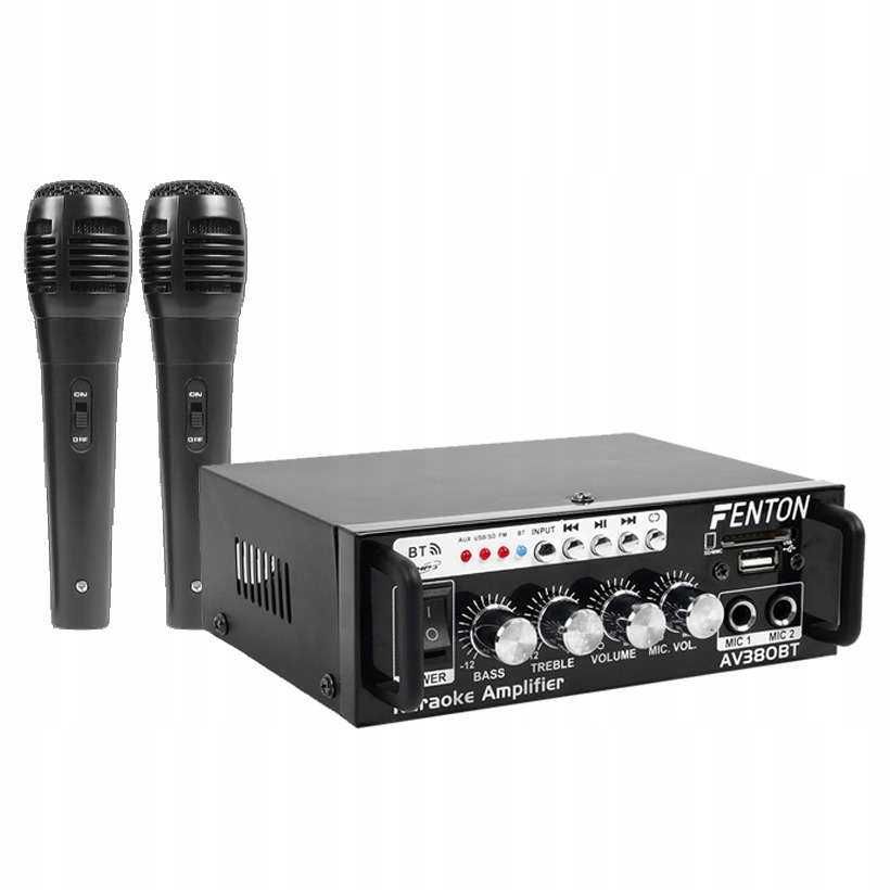 Zestaw do karaoke Wzmacniacz Fenton AV380BT 80W 2x MIKROFON 2x KOLUMNA