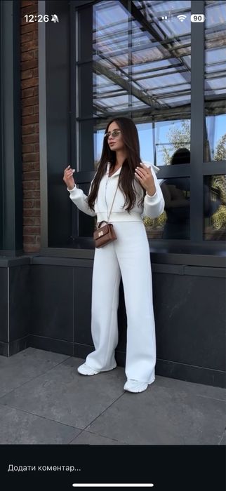 Білий костюм з бавовни, розмір хс