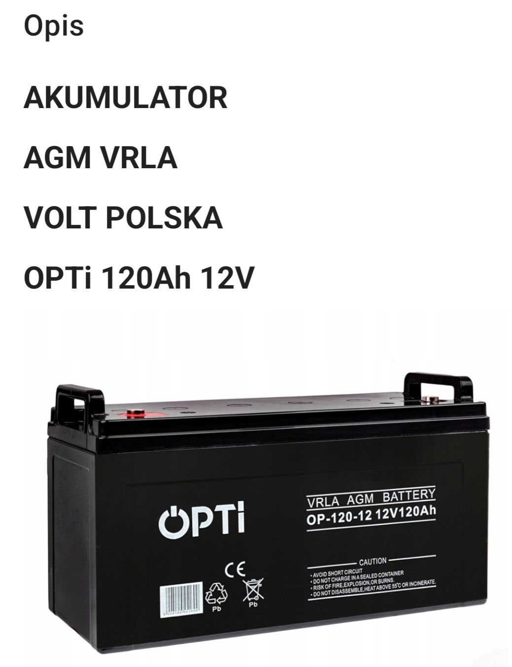 Akumulator AGM DO UPS 12V 120Ah nowy