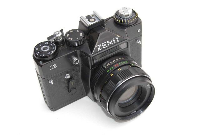 Stary aparat Zenit 11 pokrowiec obiektyw antyk