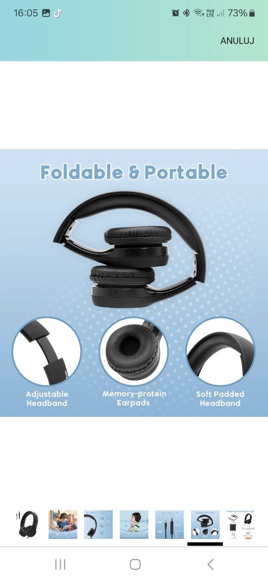 Srhythm NC10 Mini Słuchawki dla Dzieci z Mikrofonami na Kablu,