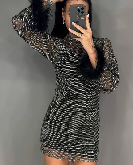 Сукня сітка з блискітками