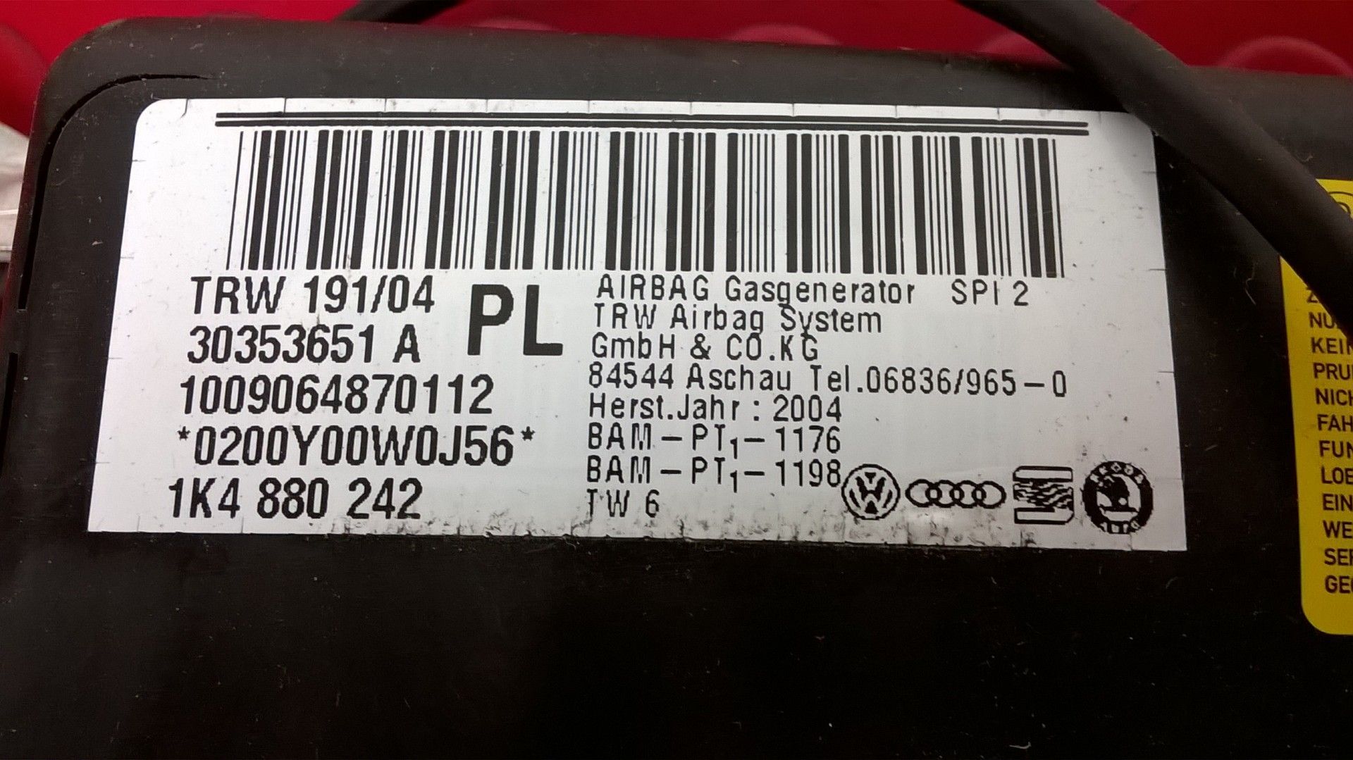 Airbag do Banco Direito [Seat Altea (5P1)]