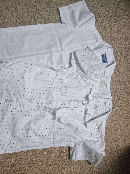 Koszula biała krótki rękaw,  110-116