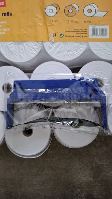 Rolos e toner para impressora de talões