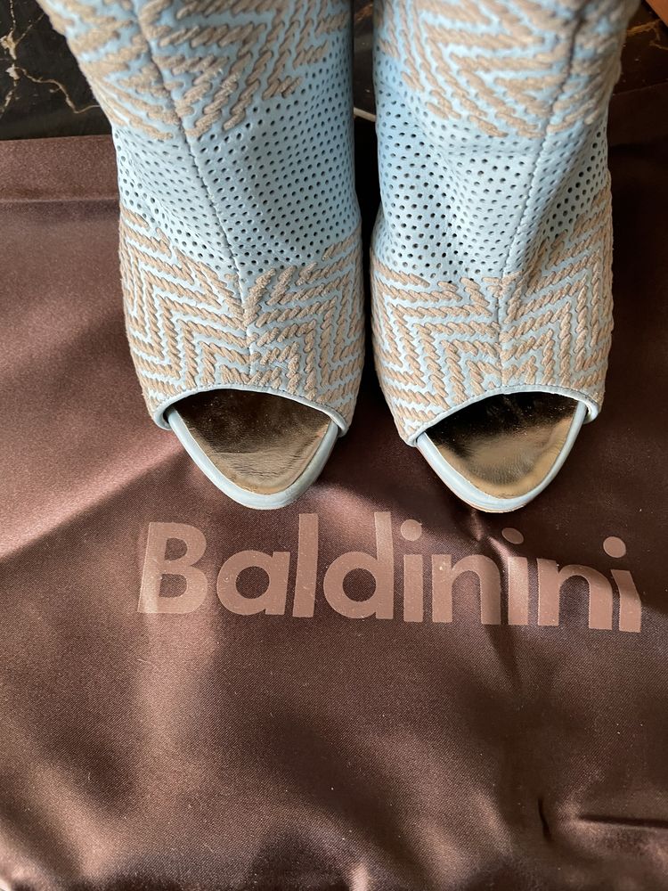 Сапоги летние Baldinini, р-р 37,5, кожа+замша, туфли