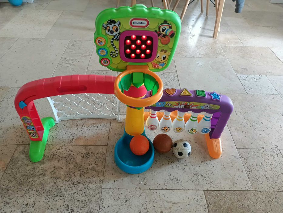 Little Tikes, Sportowe Centrum Aktywności 3w1, bramka, kosz, kręgle