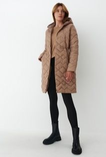 Płaszcz pikowany beżowy 34 mohito nowy kurtka zimowa