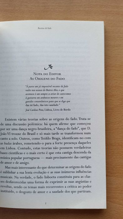 Livro "Receitas de Fado" de Diana Mendonça