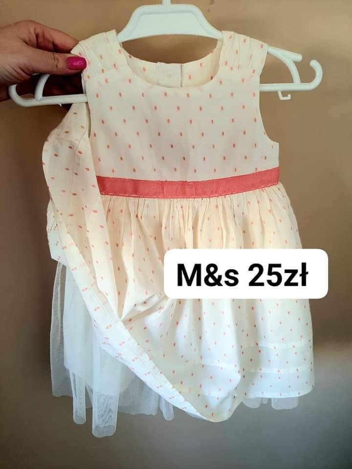 Sukienka wizytowa m&s 6-9 miesięcy 68-74cm