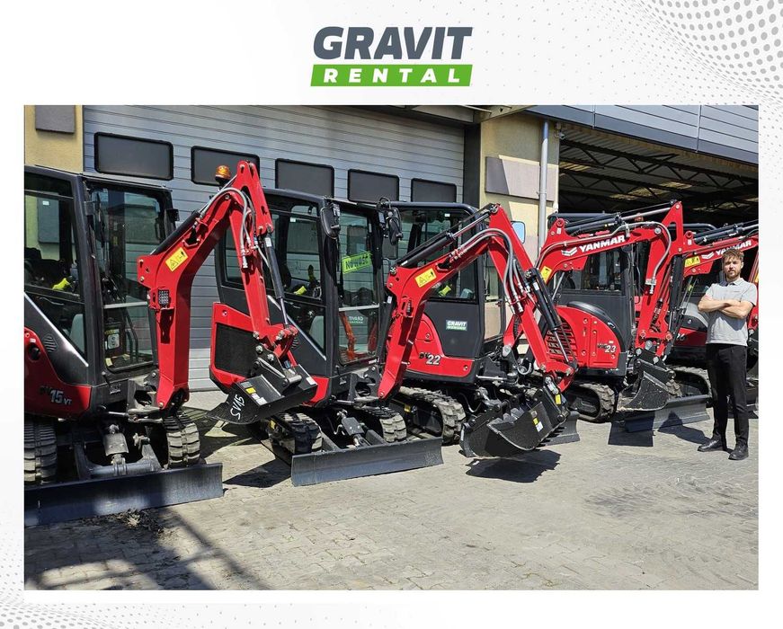 Wynajem, wypożyczenie koparek YANMAR 1,7 - 6 ton, do 5m gł. OD DEALERA