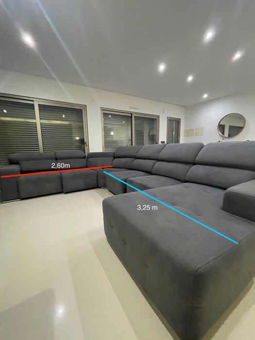 Sofá de canto moderno cinza