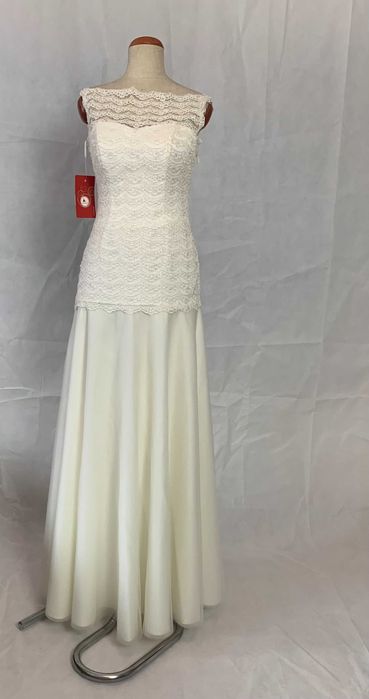 Nowa z metką zjawiskowa suknia ślubna rybka 38 M ivory prosta syrenka