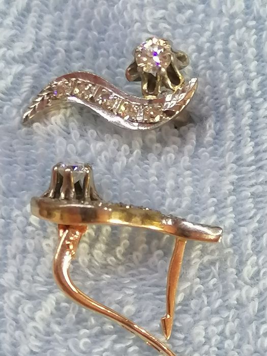 Бриллиантовые серьги запятые времен СССР