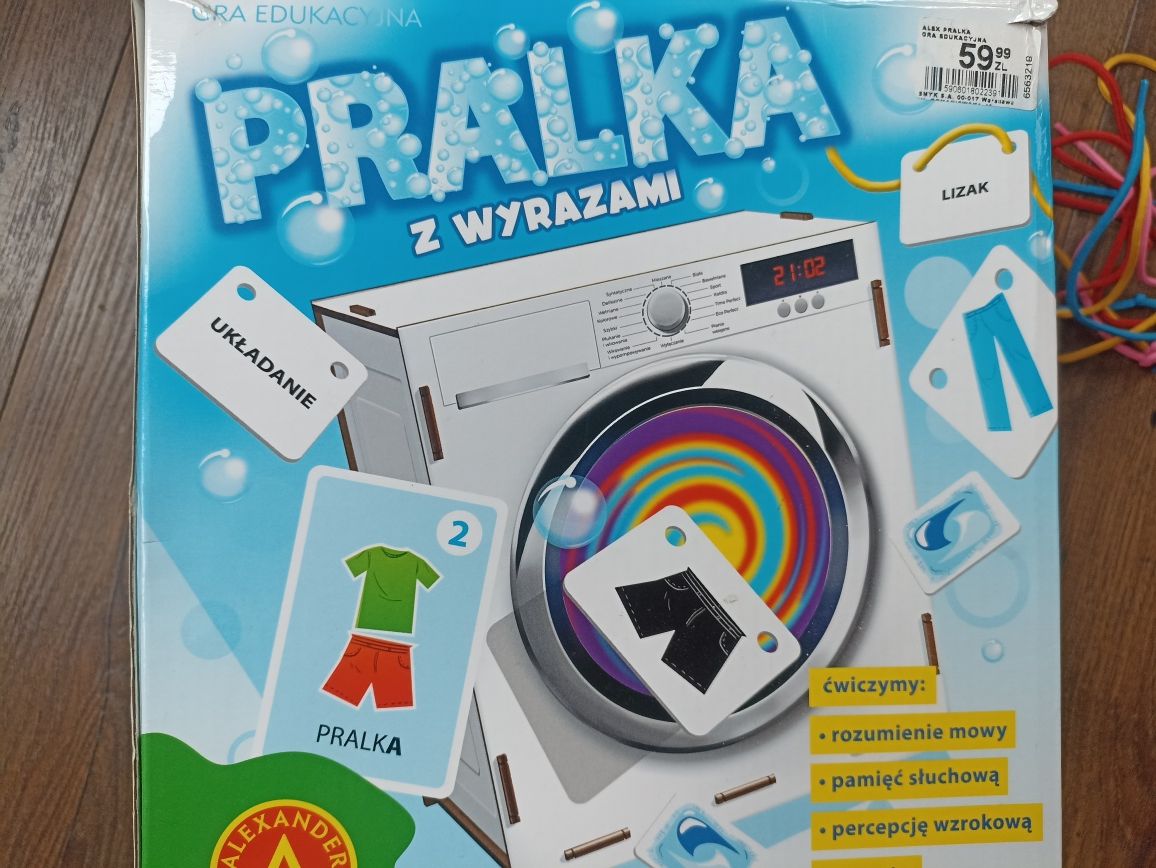 Pralka z wyrazami Aleksander gra