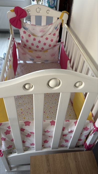 Мʼякі бортики для дитячої кроватки , наволочка для матраса, балдахін