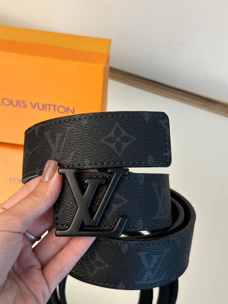 Pasek skórzany Premium Louis Vuitton monogram skóra naturalna LV