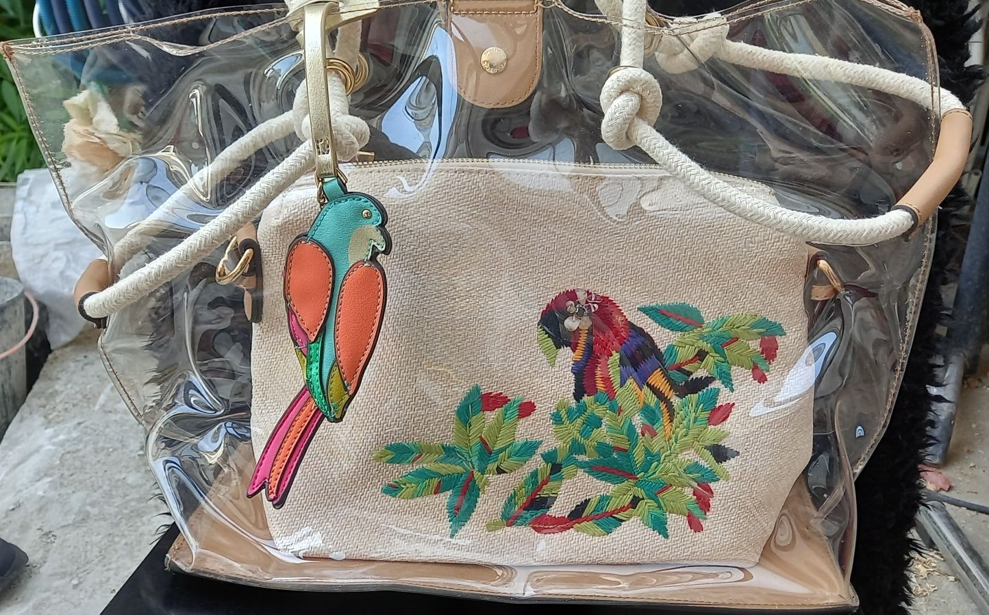 Saco de Praia transparente com Bolsa  - Novo