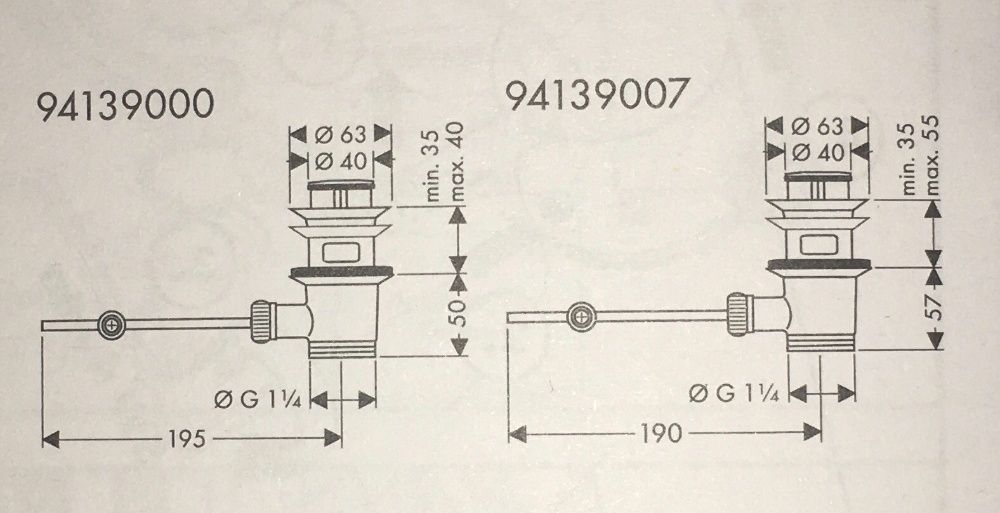 Донный клапан Hansgrohe