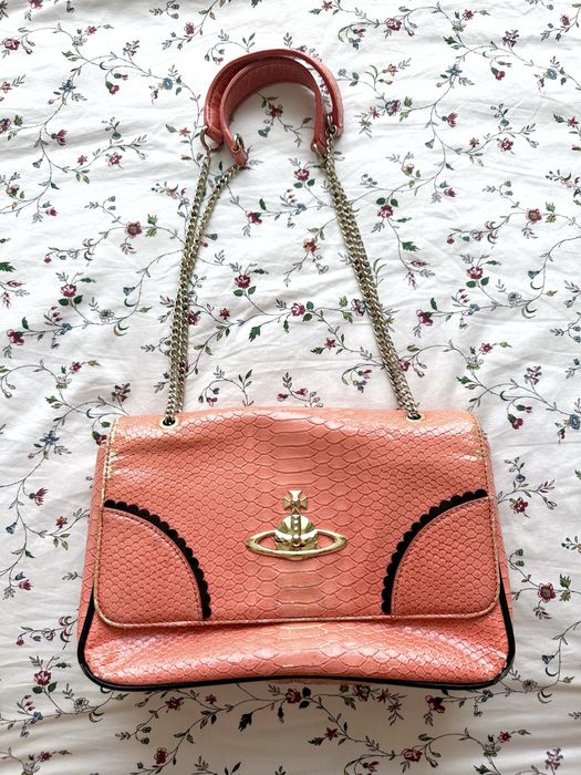 Koralowa oryginalna torebka na ramię pasek vintage Vivienne Westwood
