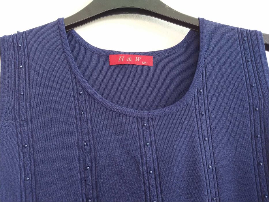 Top / Camisola azul com bolas brilhantes - Tamanho M / L
